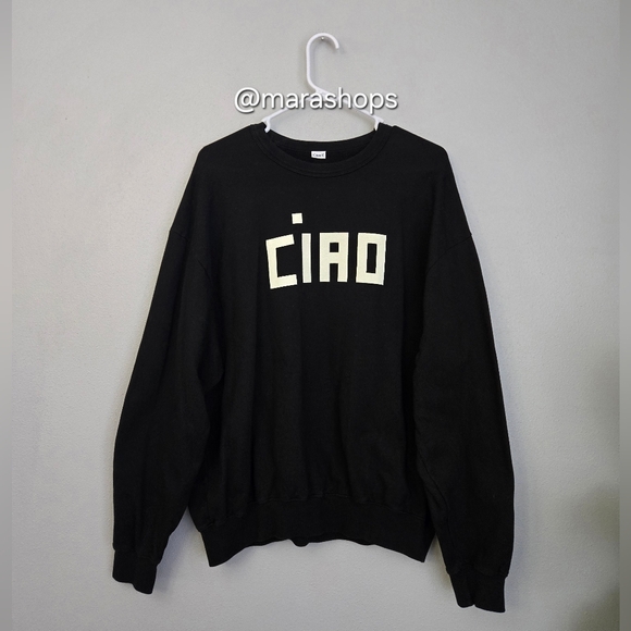 Clare V. Oversized Ciao Sweatshirt Black - Picture 3 of 7